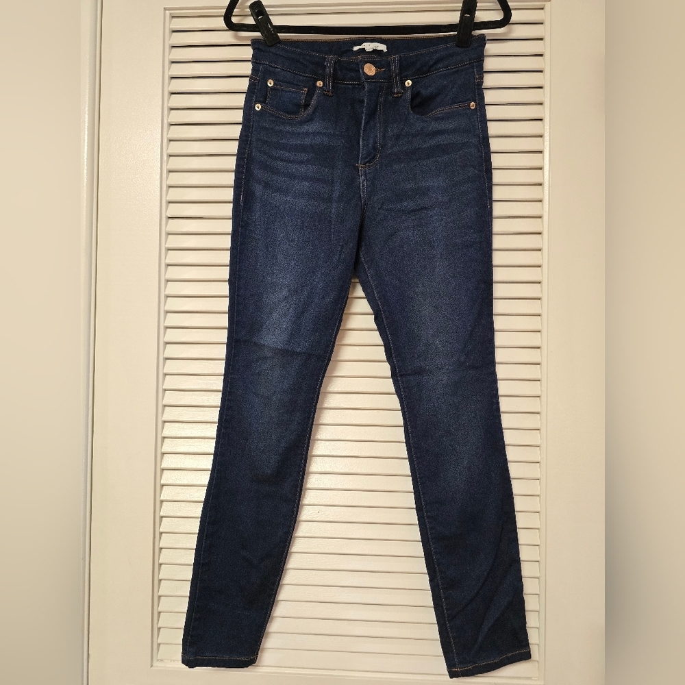 STS Blue - Dark Blue High Rise Ankle Skinny Jeggings With Pockets